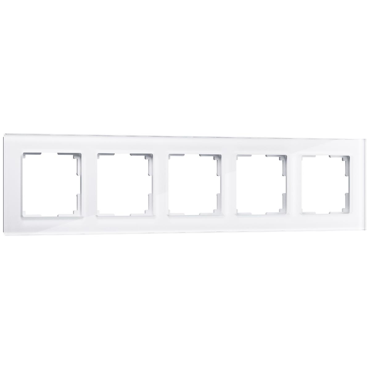 Рамка из стекла на 5 постов Favorit белый W0051101