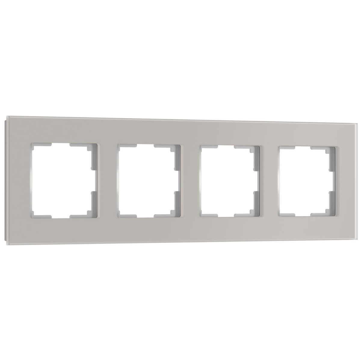 Рамка из стекла на 4 поста Senso дымчатый soft-touch W0043117