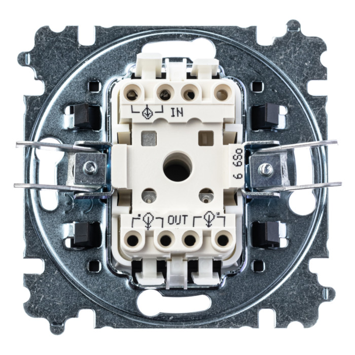 Выключатель одноклавишный ABB LEVIT, антрацит // дымчатый черный, 2CHH590645A6063