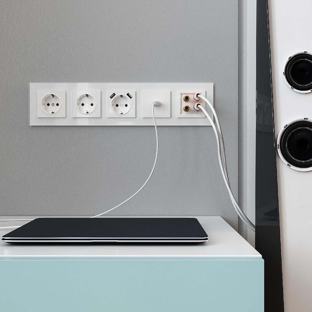 Рамка из стекла на 5 постов Favorit белый W0051101