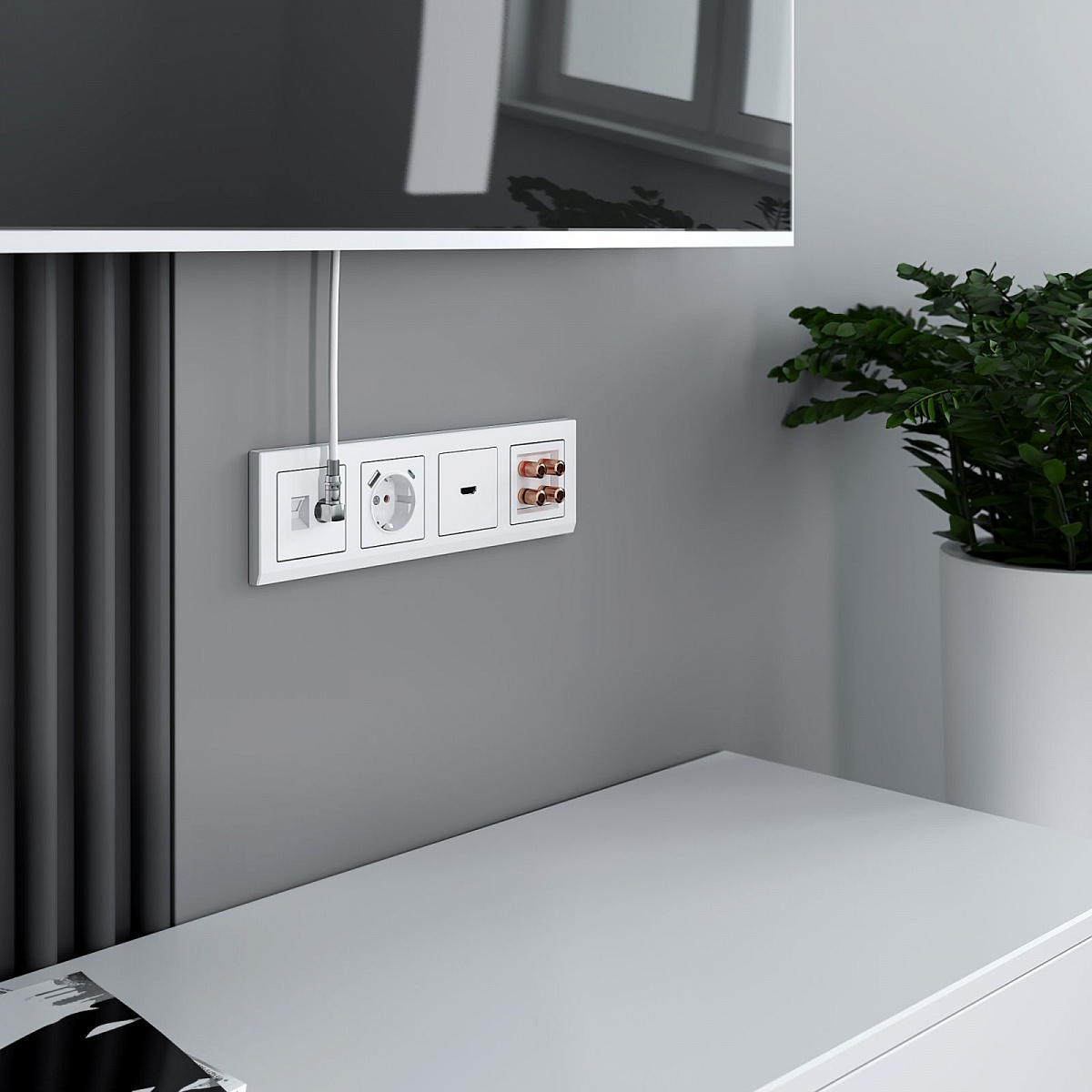 Рамка из поликарбоната на 4 поста Stark белый W0041801