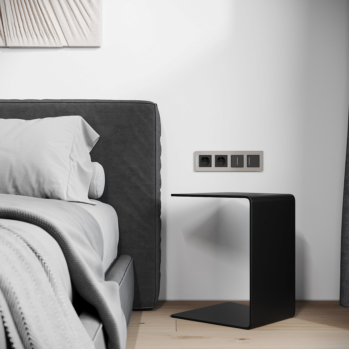 Рамка из стекла на 4 поста Senso дымчатый soft-touch W0043117