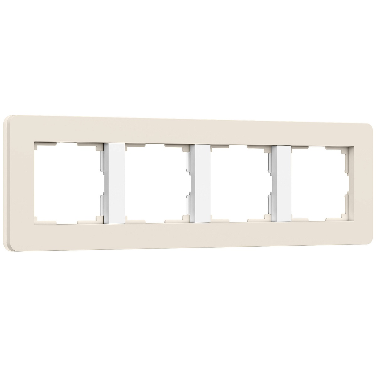 Рамка из поликарбоната на 4 поста Split айвори/белый, soft-touch W0043066