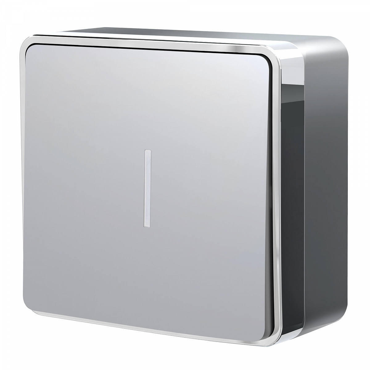 Выключатель одноклавишный с подсветкой Gallant серебряный W5010106