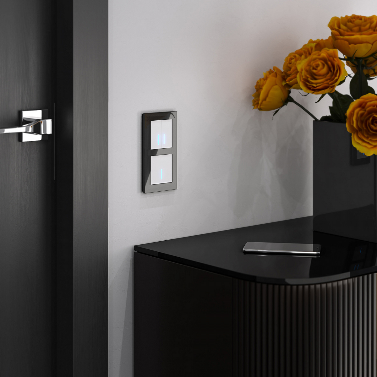 Рамка из стекла на 2 поста Favorit черный W0021108